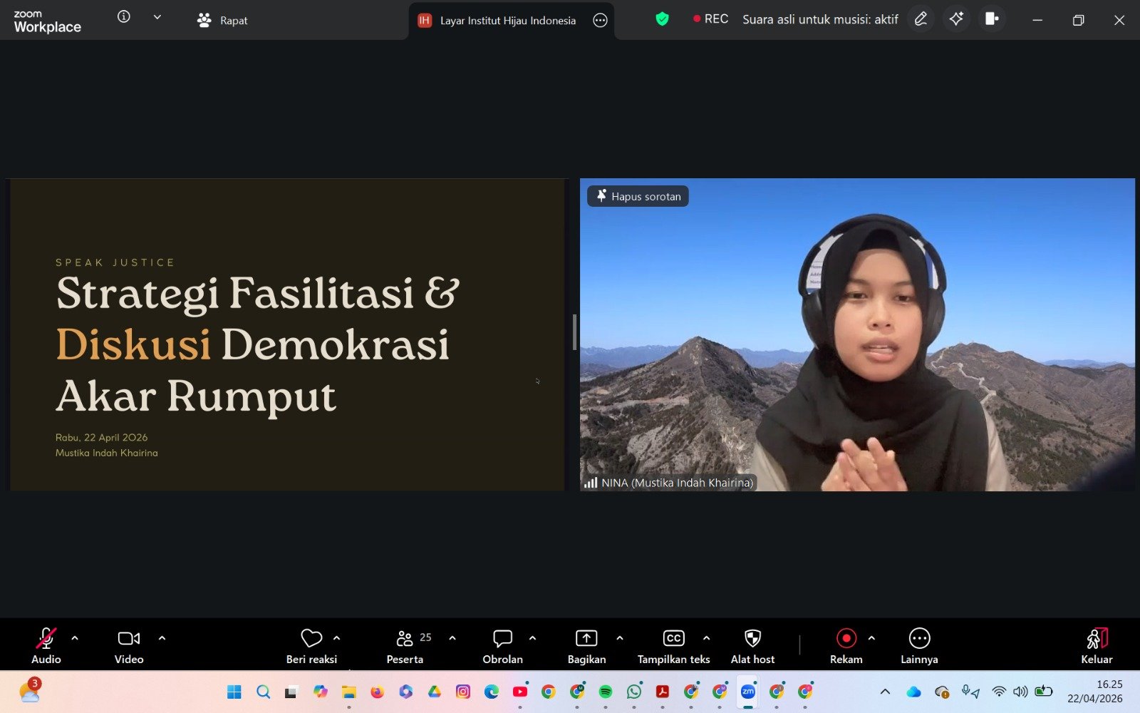 Kelas Mentoring Pertama 19 Fasilitator Muda SPEAK Justice Disiapkan Bangun Demokrasi dari Akar Rumput